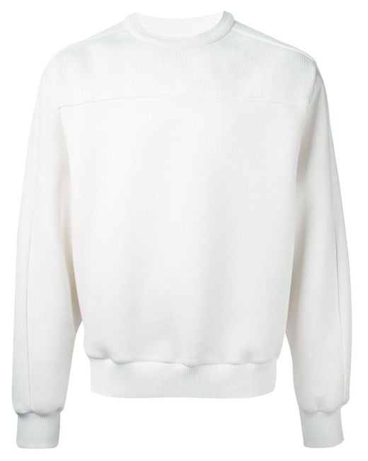 Juun.J White Plain And Ribbed Sweatshirt for men