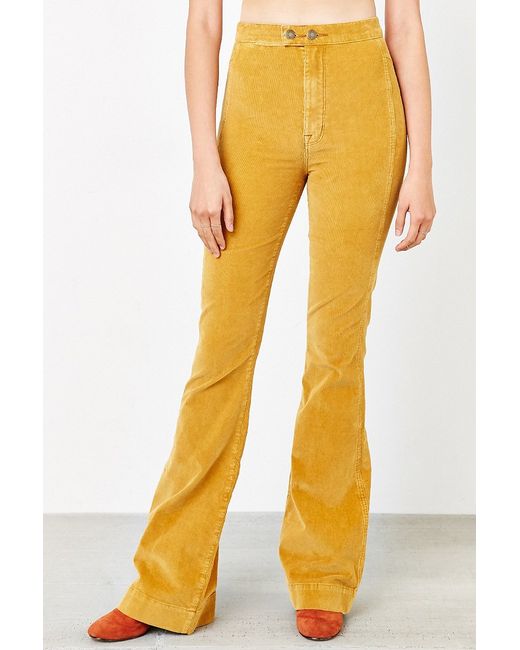 BDG Farrah Corduroy Flare Pant - Gold in Orange | Lyst