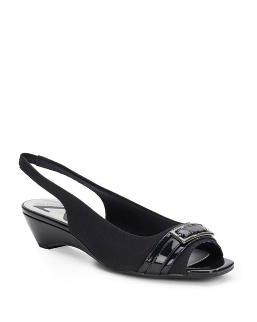 Ak anne klein Slingback Kitten Heel Pumps in Blue (navy) - Save 64% | Lyst
