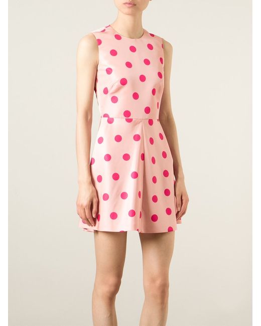 Pink and red shop polka dot dress
