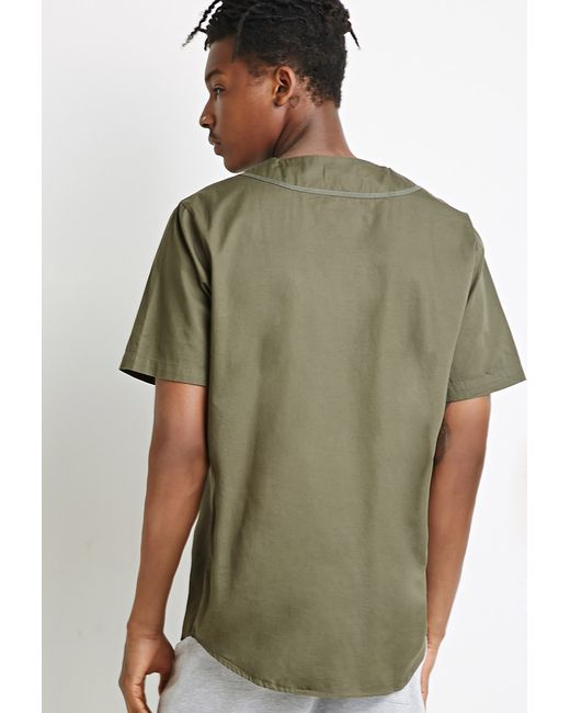 Cotton Baseball Shirt in Olive (Green 