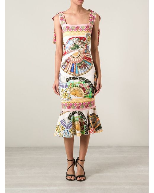 Dolce Gabbana Sicilian Folklore Print Dress Lyst