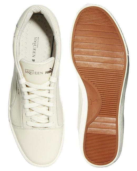 PUMA / ALEXANDER MCQUEEN UK 7 WHITE & GOLD CANVAS STREET SHOES BOXED | eBay