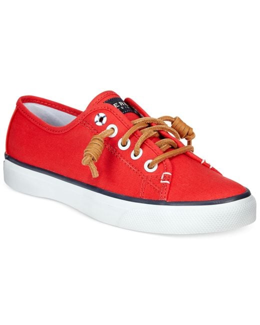 Sperry Top-Sider Red Women's Seacoast Canvas Sneakers
