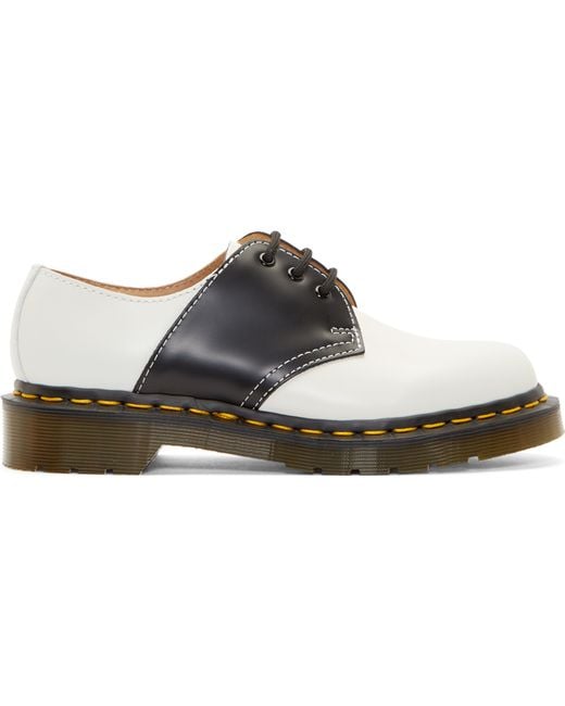 Comme des Garçons White And Black Dr. Martens Edition Saddle Shoes