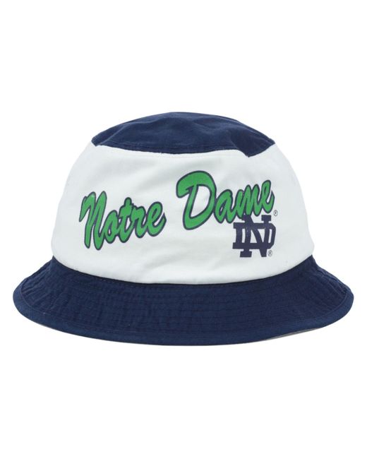 Adidas Blue Notre Dame Fighting Irish Script Bucket Hat for men
