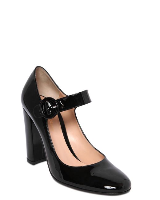 Gianvito Rossi Black 100mm Mary Jane Patent Leather Pumps