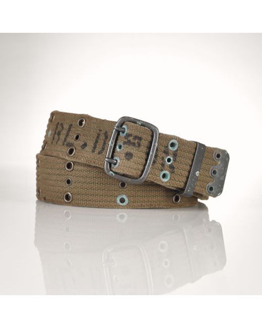Polo Ralph Lauren Green Military Grommet Belt for men