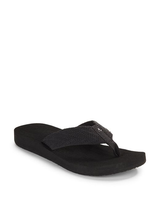 Reef Sandy Love Flip Flops in Black | Lyst