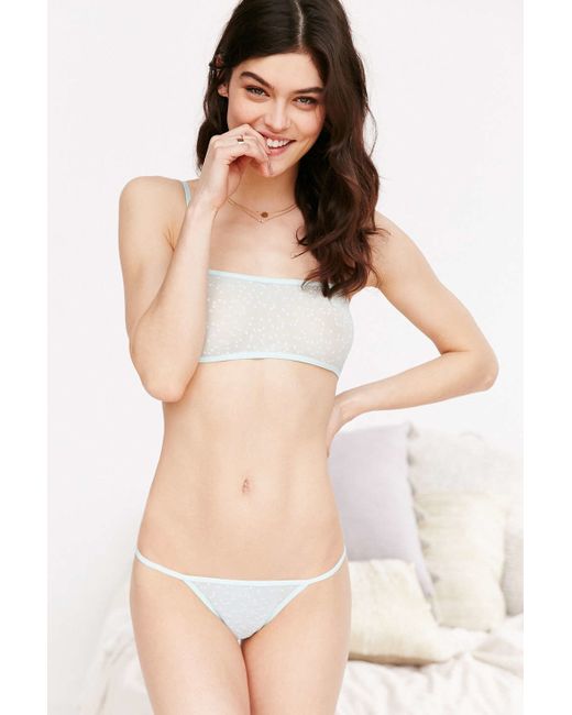 Mesh hair blue ombre strappy bandeau bra