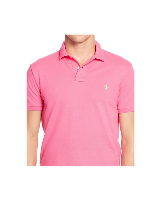 ralph lauren slim fit polo pink
