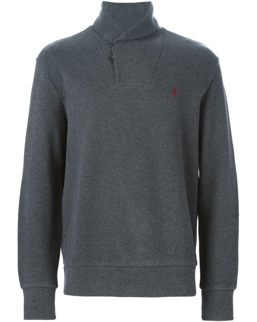 Polo Ralph Lauren Gray Elbow Patch Sweater for men