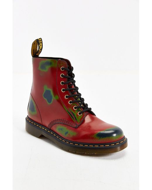Dr. Martens Pascal 8-eye Rub Off Boot in Red for Men | Lyst
