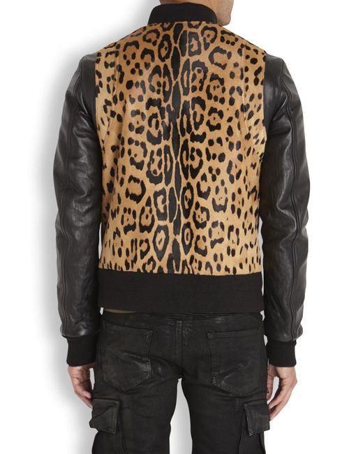 Balmain Multicolor Leopard-print Bomber Jacket for men