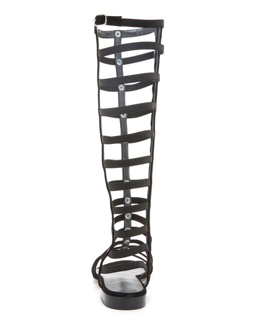 Ida Black & White Tie-Up Sandals