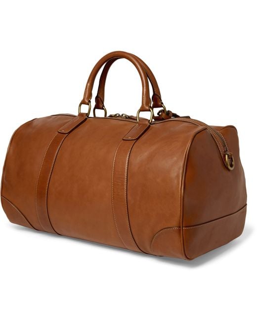 Polo Ralph Lauren Brown Leather Duffle Bag for men