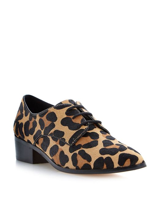 dune leopard print trainers