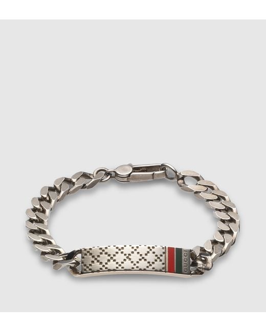 Gucci Black Woven Leather Bracelet for Men | Lyst