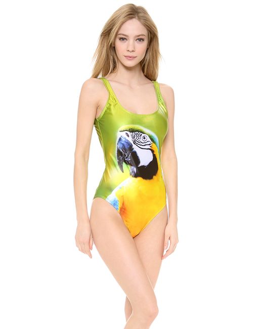 We Are Handsome Green The Voyeur One Piece Swimsuit
