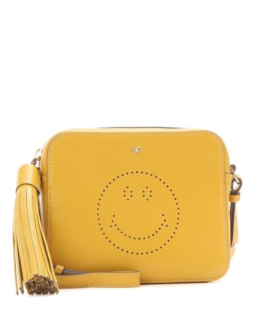 Anya Hindmarch Yellow Smiley Leather Cross-body Bag