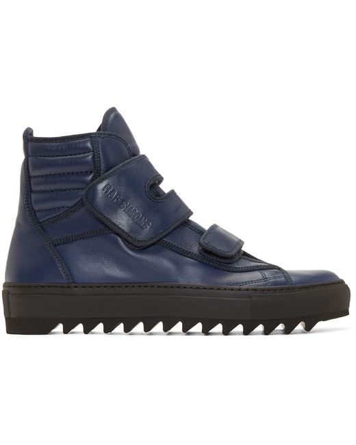 Raf Simons Blue Navy Velcro High_top Sneakers for men