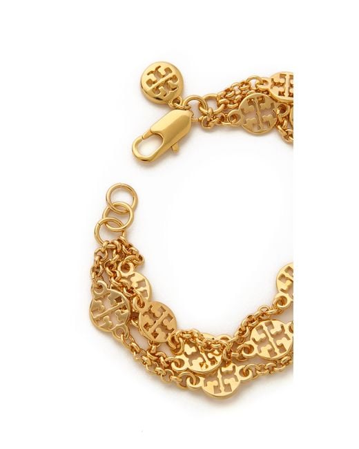 Tory burch multi strand logo necklace online