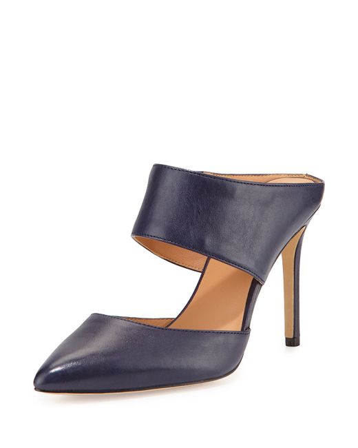 pointed toe leather mules
