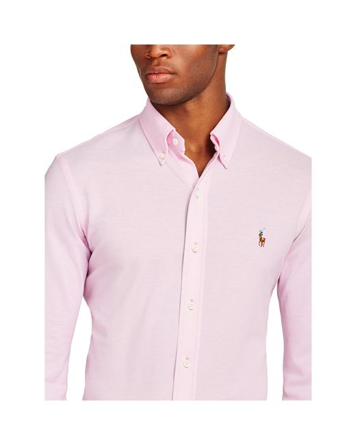Polo Ralph Lauren Knit Oxford Shirt in Pink for Men | Lyst