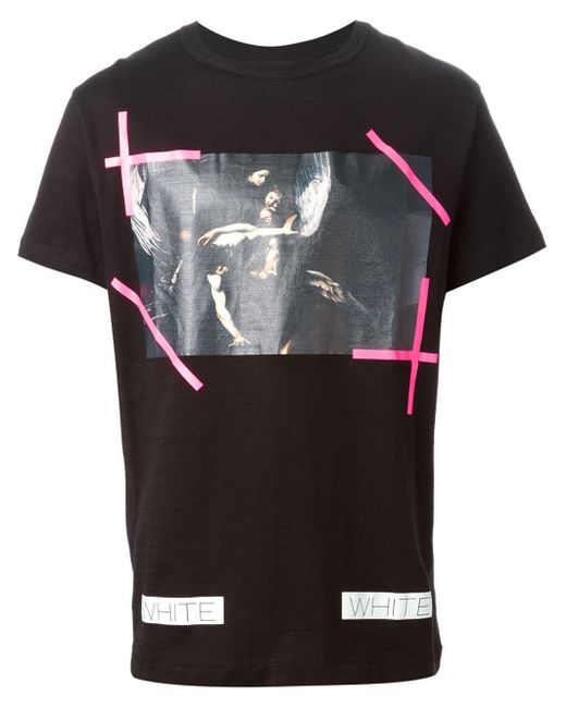 Off-White c/o Virgil Abloh Black Caravaggio-Print T-Shirt for men