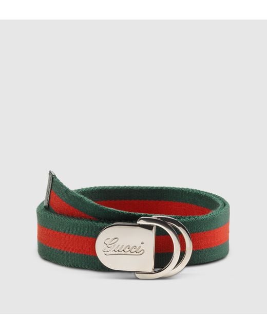 Gucci Green Web Belt With Signature Buckle for men