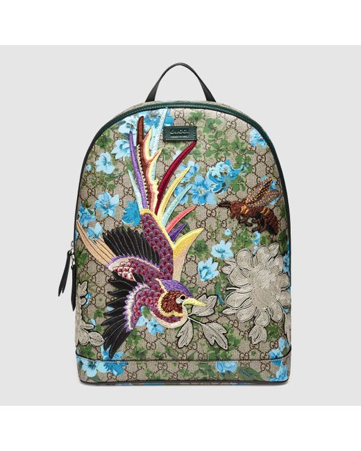 Gucci Multicolor Xl Gg Floral Print Backpack for men