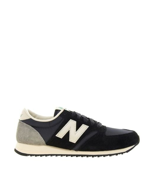 New Balance 420 Black and Grey Suede Trainers