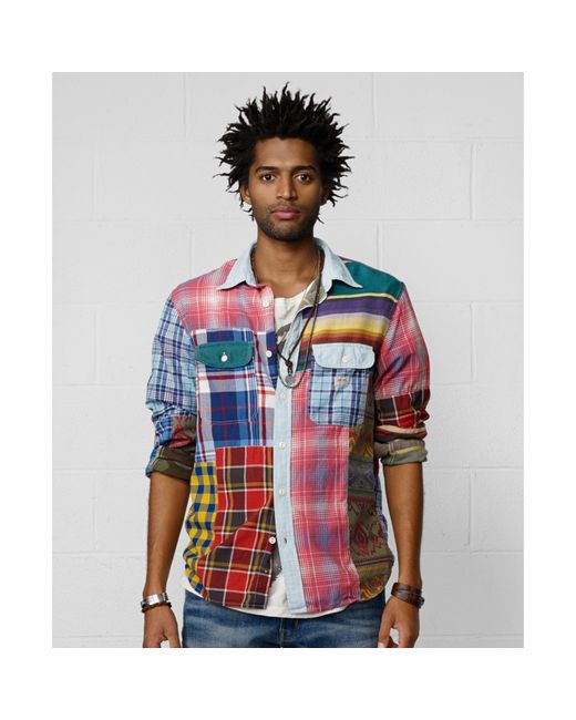 Denim & Supply Ralph Lauren Multicolor Patchwork Shirt for men