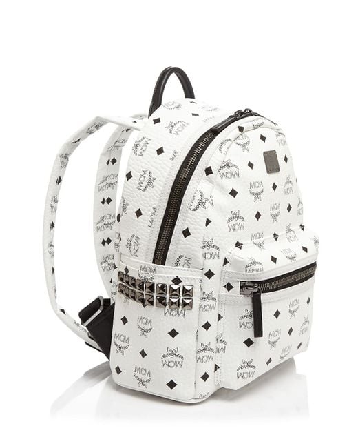 Mcm Medium Stark Studded Backpack in White (Cognac) - Save 14% | Lyst