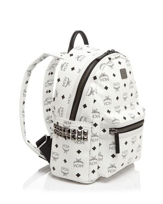 Mcm Medium Stark Studded Backpack in White (Cognac) Lyst
