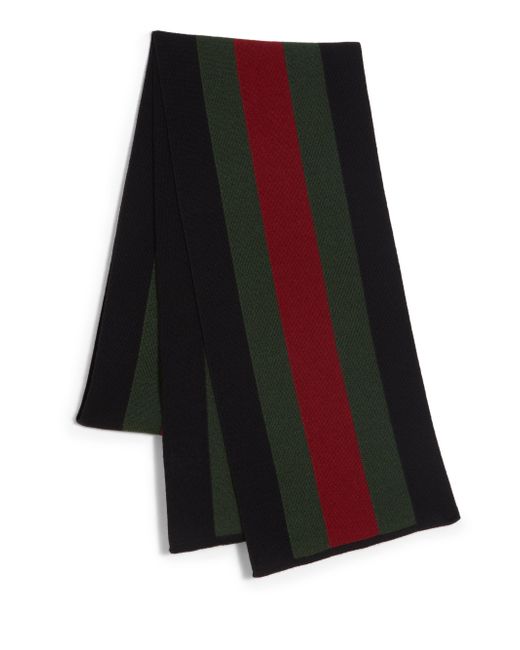 Gucci Signature Web Knit Scarf in Black for Men | Lyst