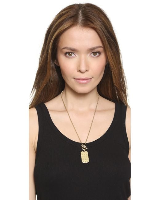 Michael kors dog tag necklace cheap