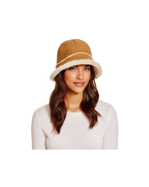 UGG Sheepskin Bucket Hat in Chestnut 