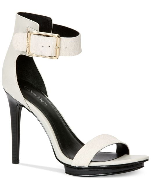 Calvin Klein Women'S Vivian High Heel Sandals in White | Lyst