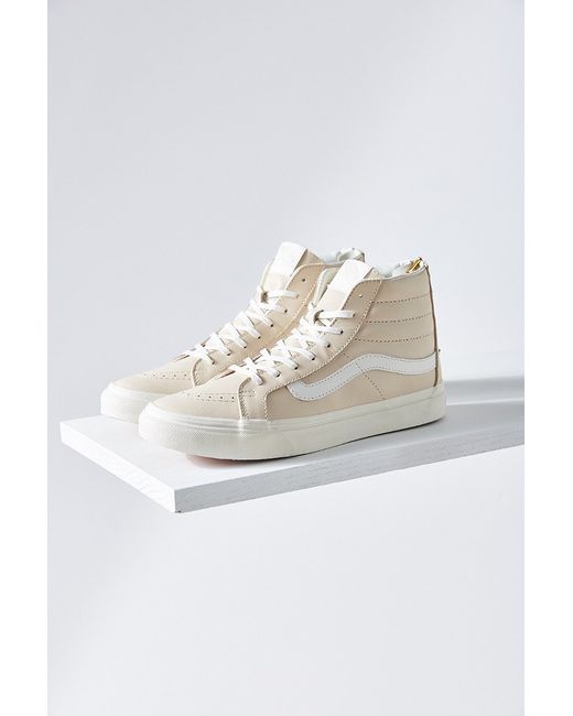 Vans Natural Cream Leather Sk8-hi Slim Sneaker