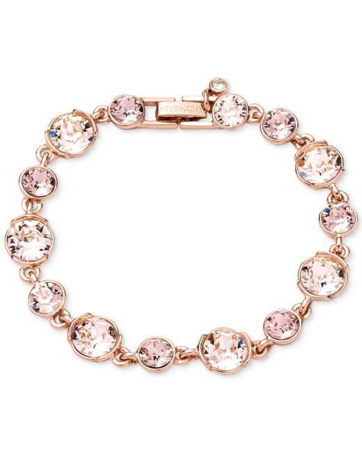 Givenchy Rose Gold-Tone Pink Crystal Flex Bracelet