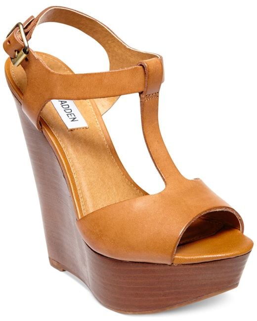 Steve Madden Orange Women'S Bittles Platform Wedge Sandals