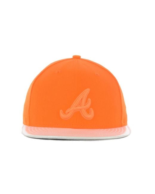 KTZ Orange Atlanta Braves Holo-fitted 59fifty Cap for men