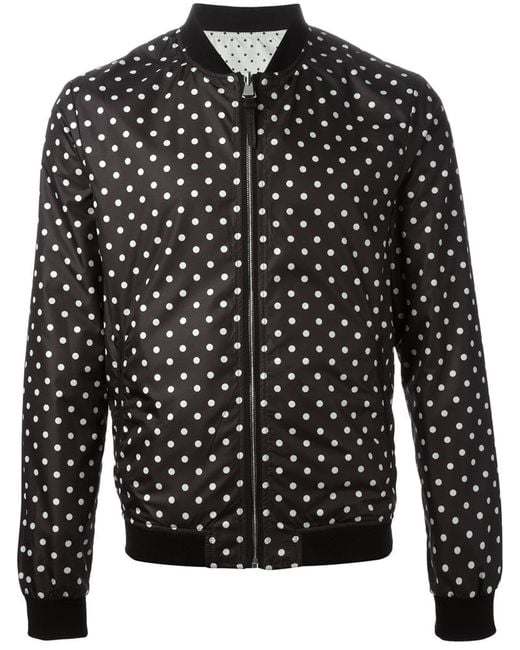Dolce & Gabbana Black Polka Dot Bomber Jacket for men