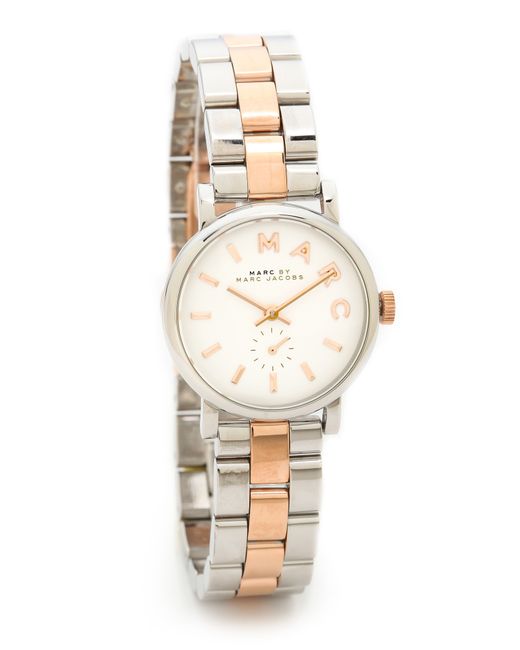 Marc By Marc Jacobs Metallic Baker Watch - Two Tone Silver/Rose Gold