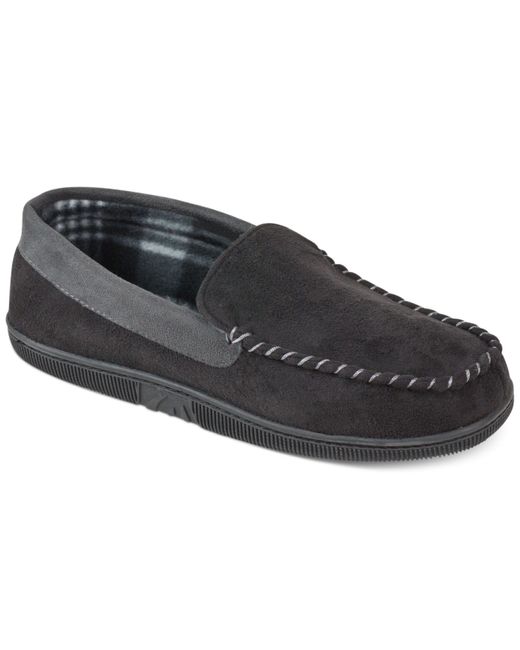 32 Degrees by Weatherproof Men's Slippers Black Slip-on Moccasins Size XL 