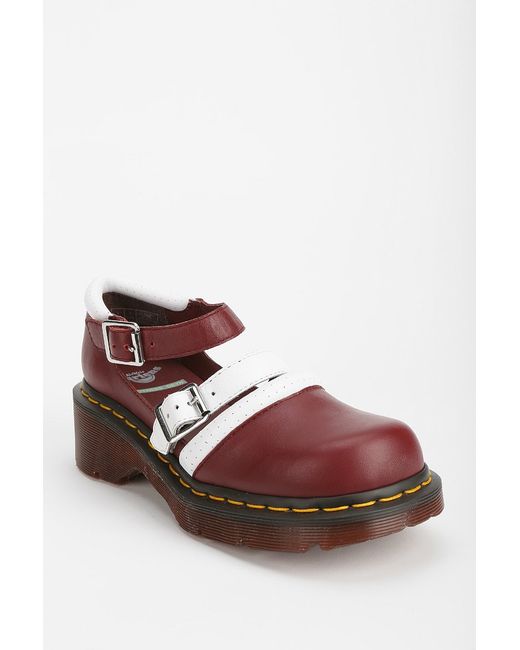 Dr. Martens Red Agyness Deyn For Contraststrap Mary Jane