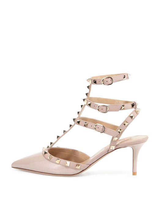Valentino Rockstud Patent Leather Sandal in Pink - Save 13% | Lyst