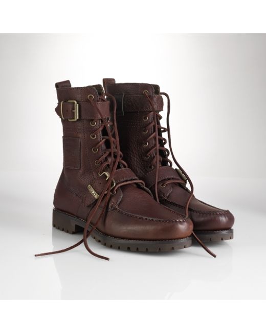 Polo Ralph Lauren Brown Radbourne Tumbled Leather Boot for men