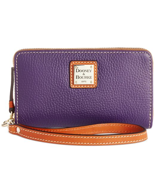 Dooney & Bourke Purple Zip Around Carryall Wristlet